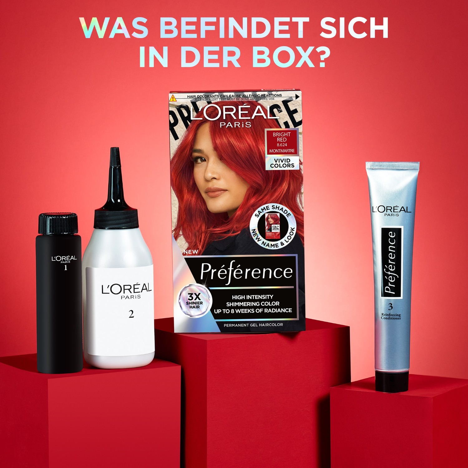 Краска для волос preference vivid colors Loreal Paris, nr. 8.624 - bright red, количество 1 шт. — фото 3