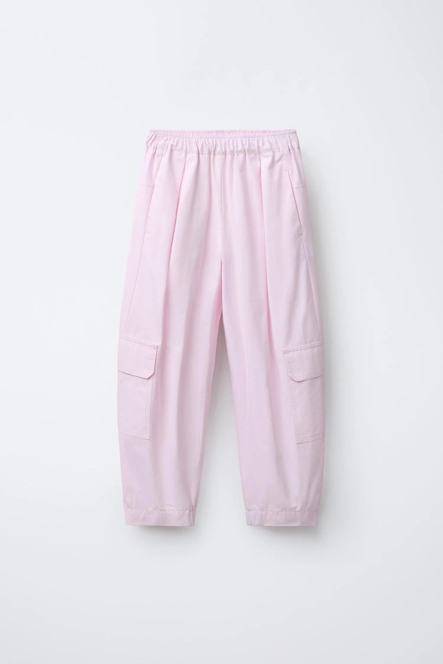 Брюки-карго из поплина Zara, розовый
