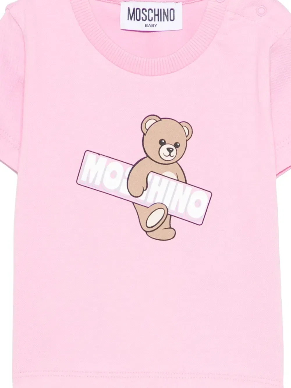 Футболка с принтом Teddy Moschino Kids, розовый — фото 3