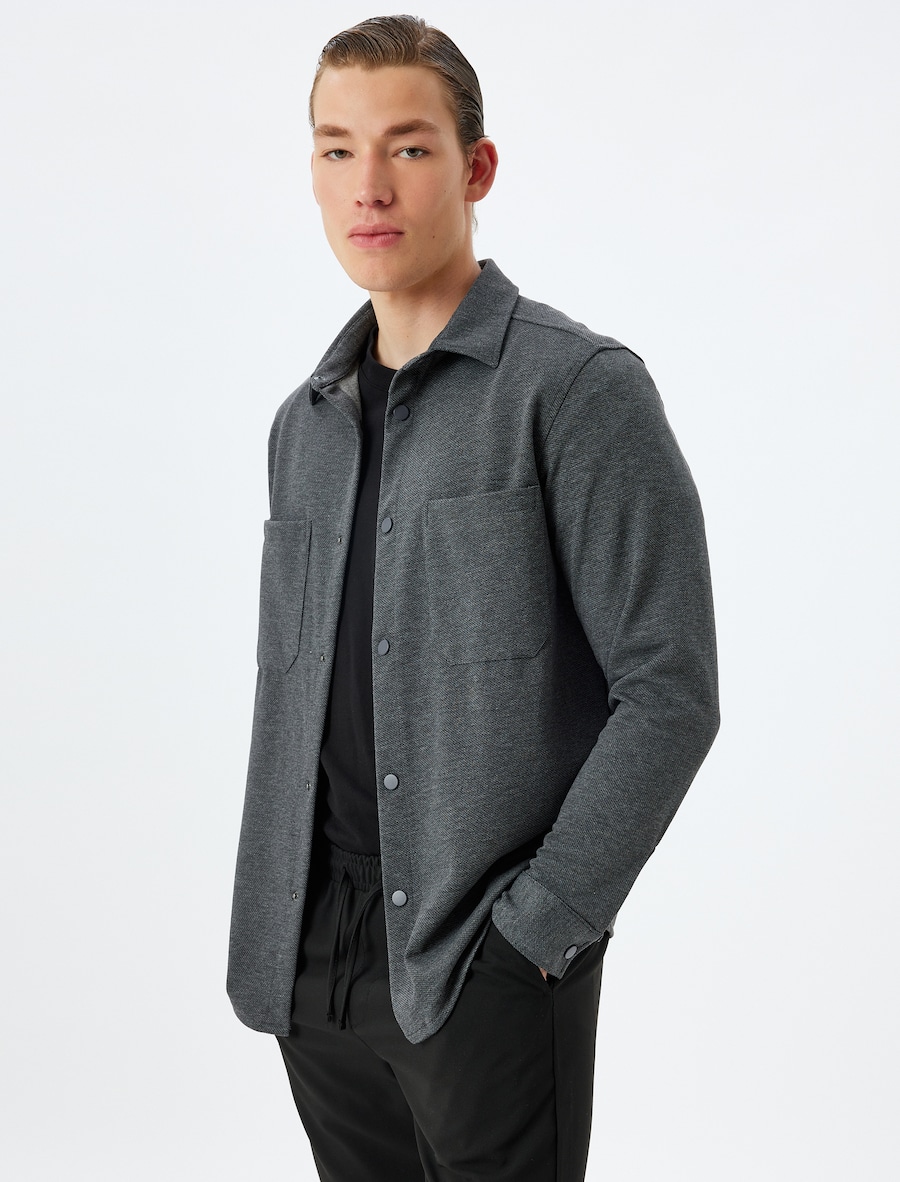 

Рубашка на пуговицах классического кроя Koton, антрацит