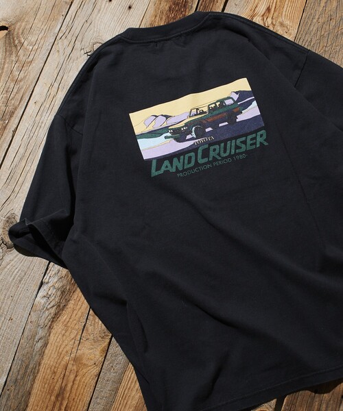 

FREAK'S STORE Футболка свободного кроя с принтом, короткий рукав, круглый вырез, Land Cruiser 60, черный