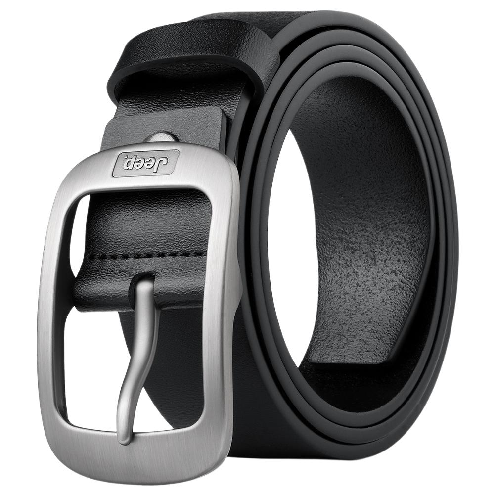 

Ремень мужской Split Cow Leather Two Layer Single Layer Cow Leather, 3,75 см Jeep, черный