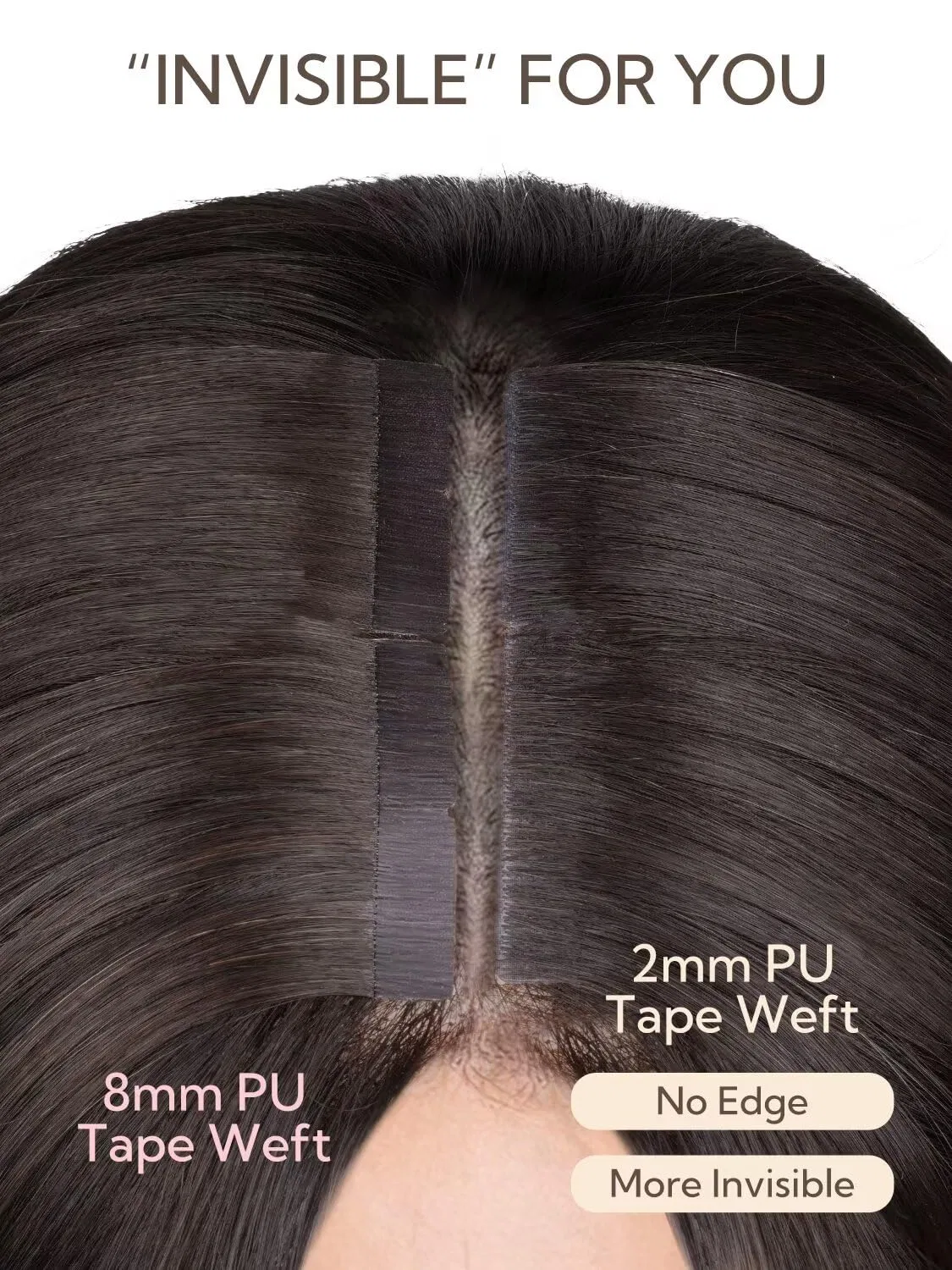 Невидимые накладные пряди «Invisi Edge Tape-In» из натуральных волос от Hotbanana Hotbanana, #2/6/2 Balayage Dark Brown Mixed Maroon — фото 3