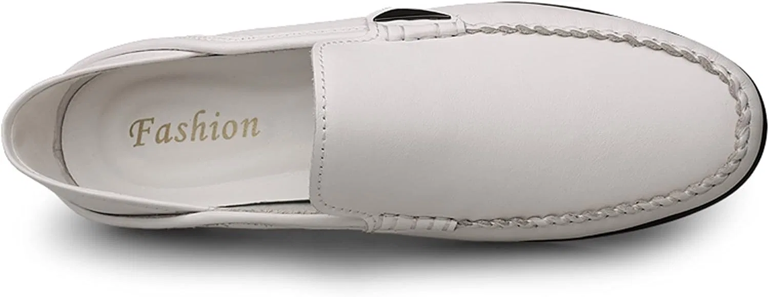 Мокасины мужские Leather Resistant Comfortable Flat Heel Prom Slip On, белый — фото 2