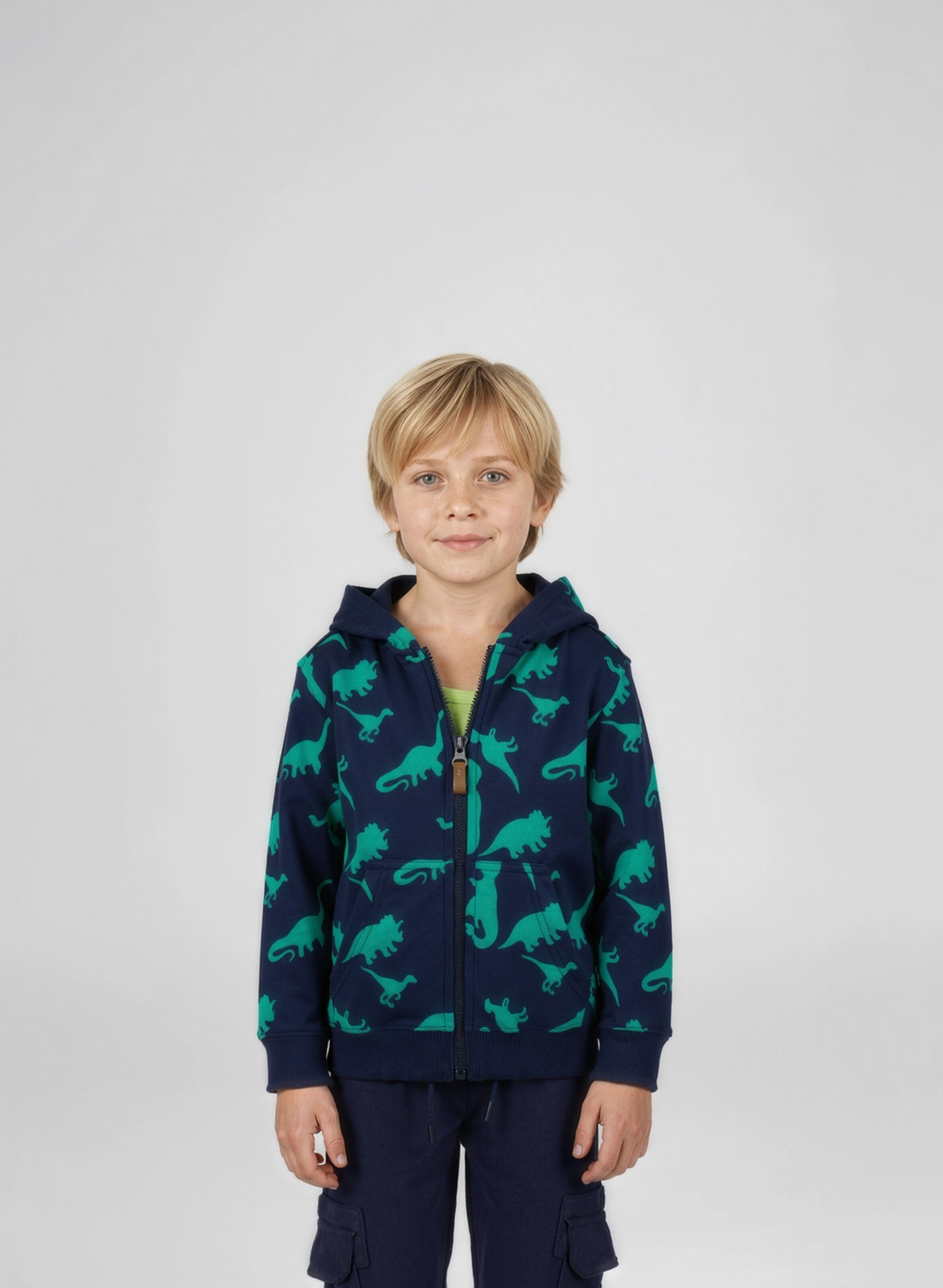 BLUE SEVEN Толстовка с молнией в цвете Navy, Cyan Blue — фото 3