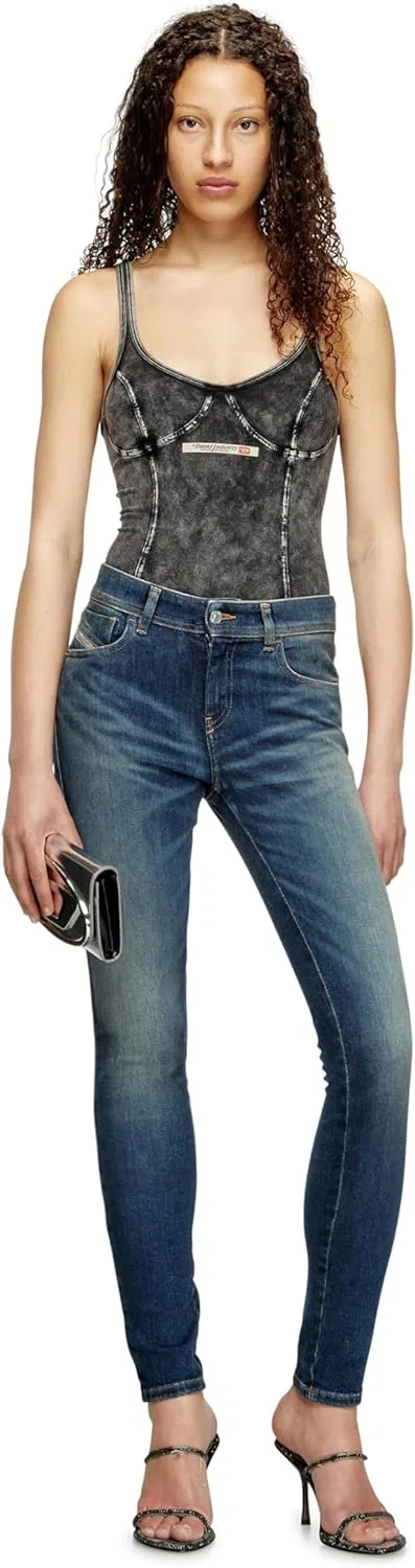 Джинсы скинни Diesel, Medium Blue — фото 4