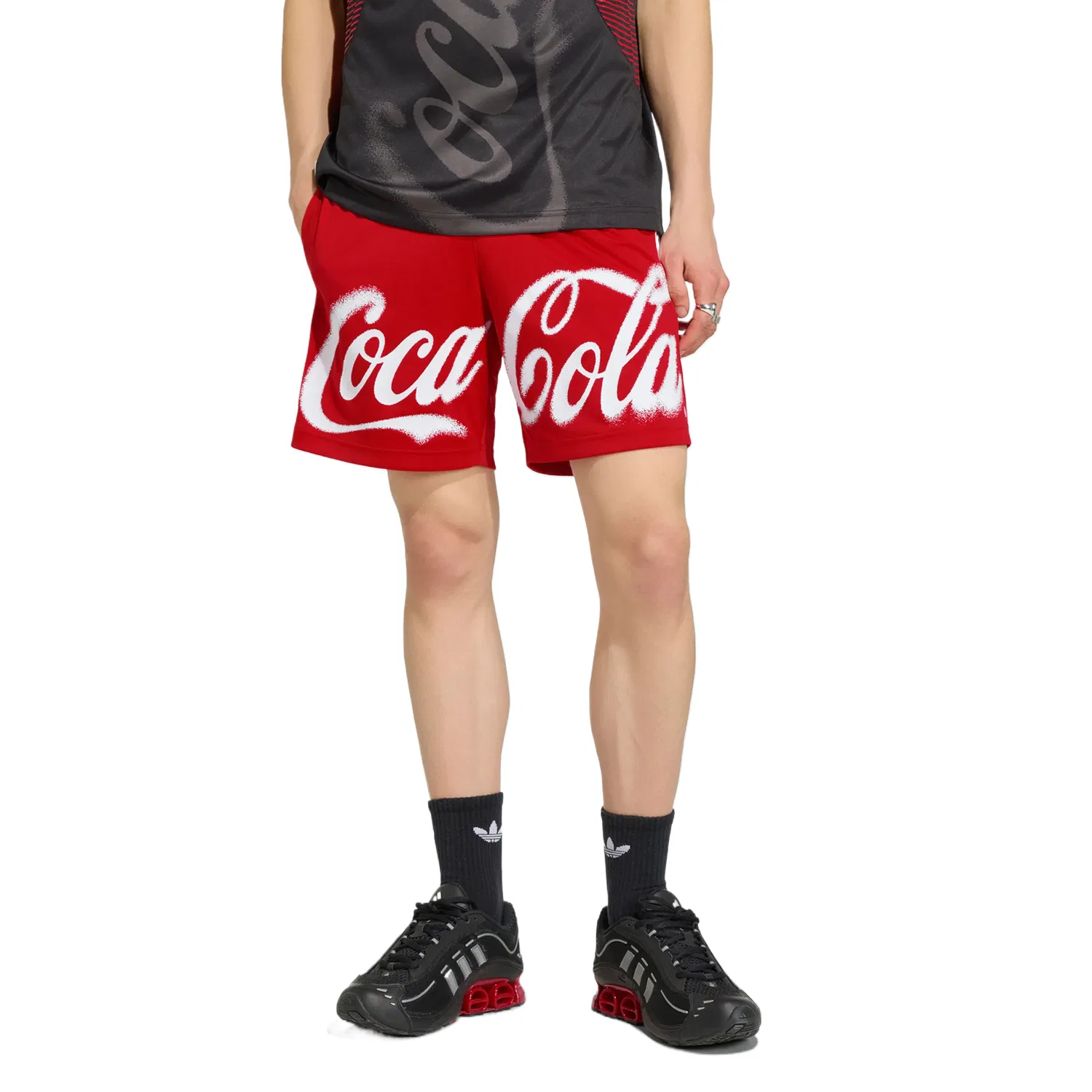 Спортивные шорты Coca-Cola Adidas ярко-красные/белые — фото 3