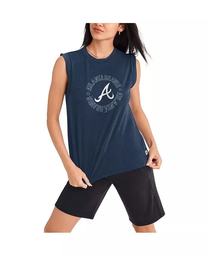 

Женская темно-синяя майка Atlanta Braves Madison Tri-Blend Dkny