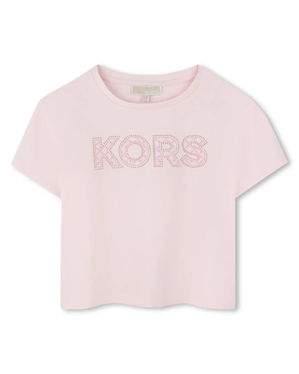 

Футболка для девочки из хлопка с короткими рукавами Michael Kors, цвет Rosa