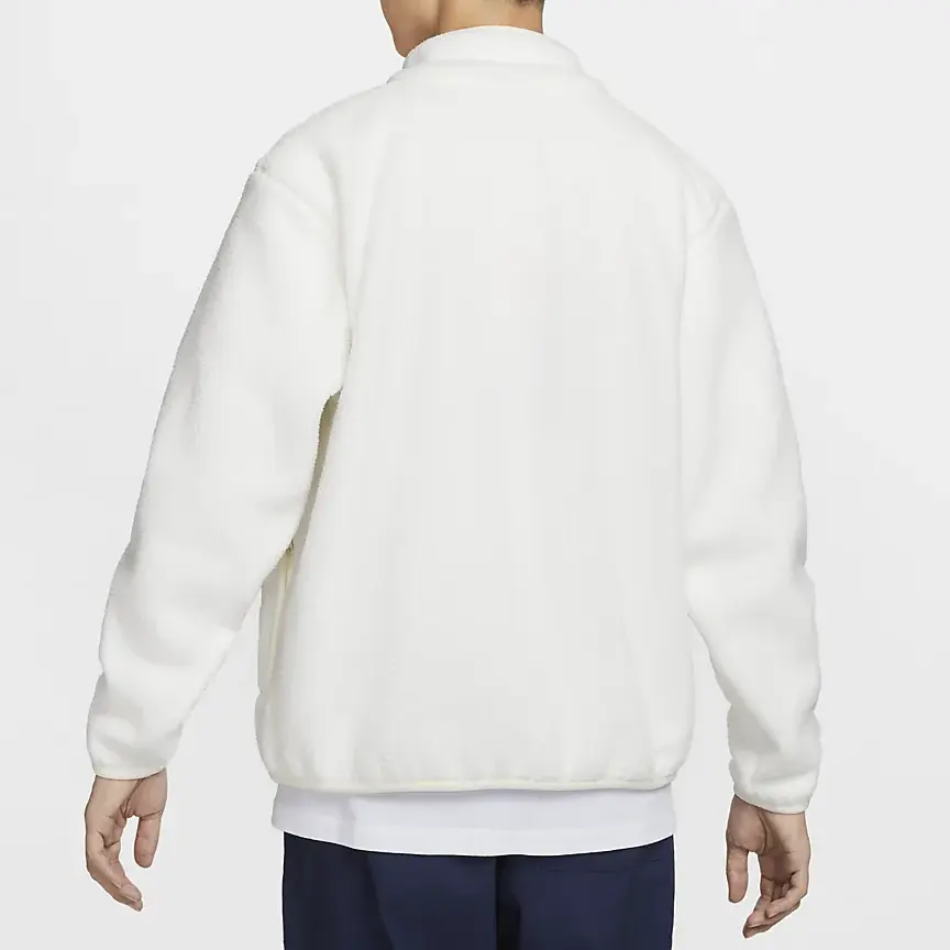 Спортивный клуб Мужская флисовая куртка Nike, Canvas White/Black — фото 4