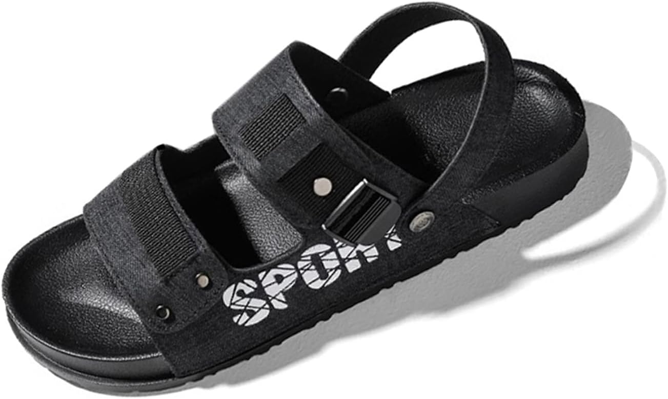 

Летние домашние тапочки для мужчин без шнурков, нескользящие для душа, пляжные тапочки с открытым носком, дышащие сандалии для дома и улицы Generic, черный