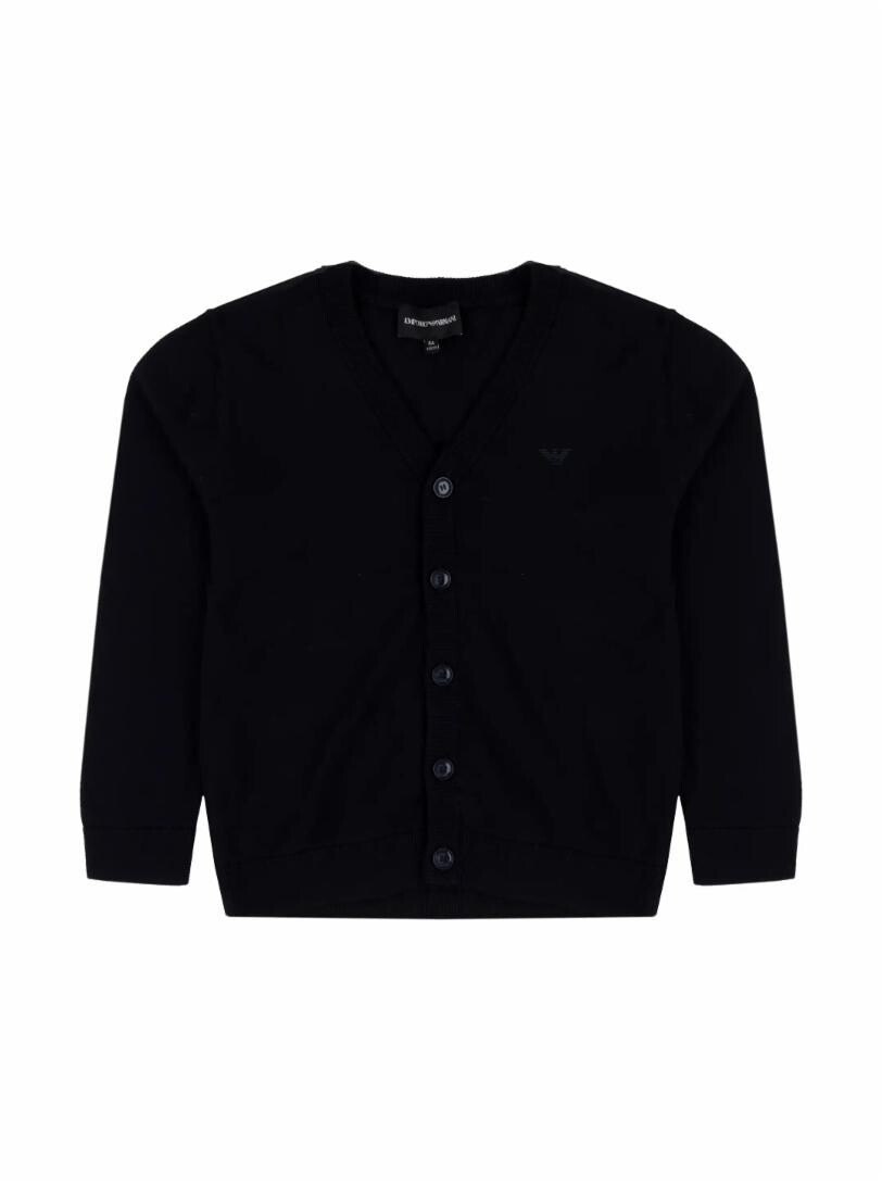 

Кардиган из смеси хлопка и шерсти EMPORIO ARMANI, тёмно-синий