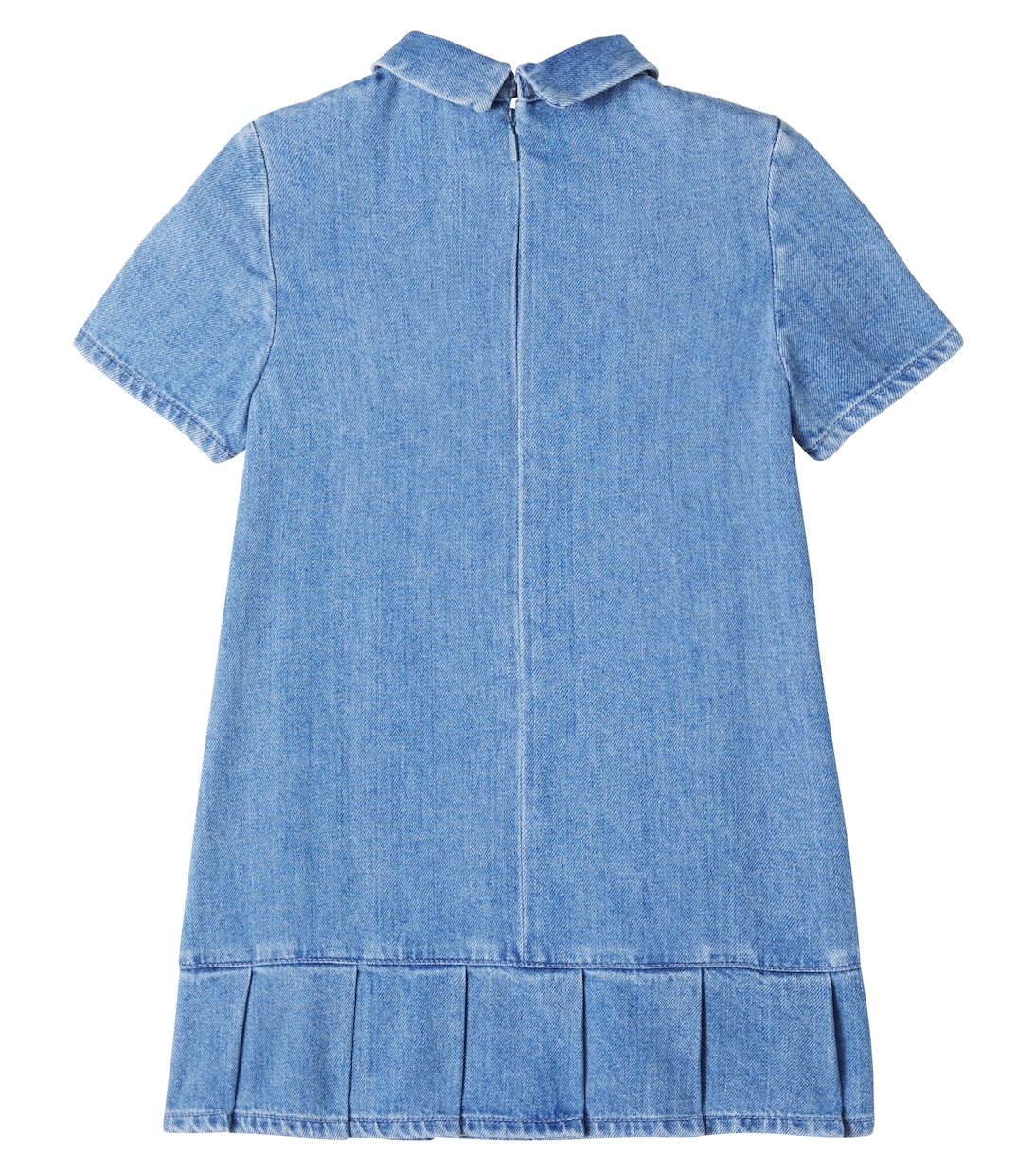 Платье деним с полосками и пряжкой Horsebit Gucci Kids, Light Blue/Mix — фото 4