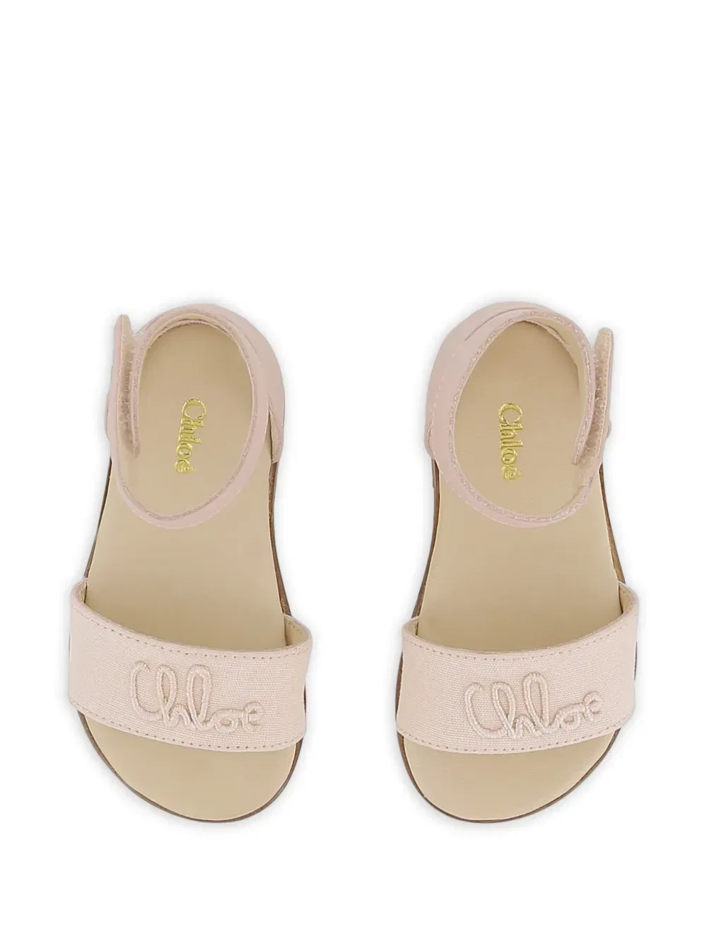 Сандалии с вышитыми ремешками Chloe Kids, розовый — фото 4