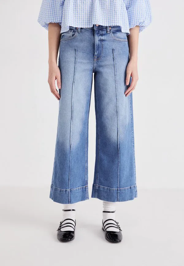 Широкие штанины, драпированные штанины Gap, Dark Indigo