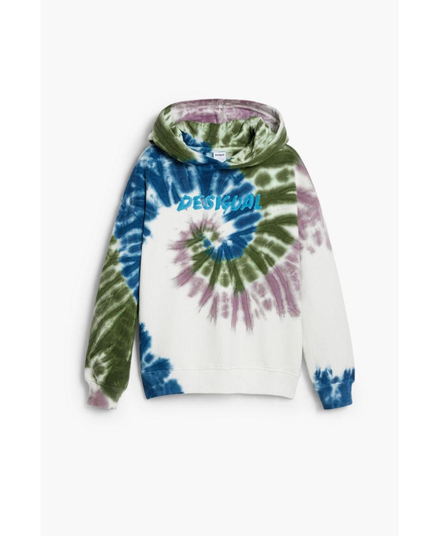 Детская толстовка с логотипом в стиле тай-дай Desigual, Blue — фото 4
