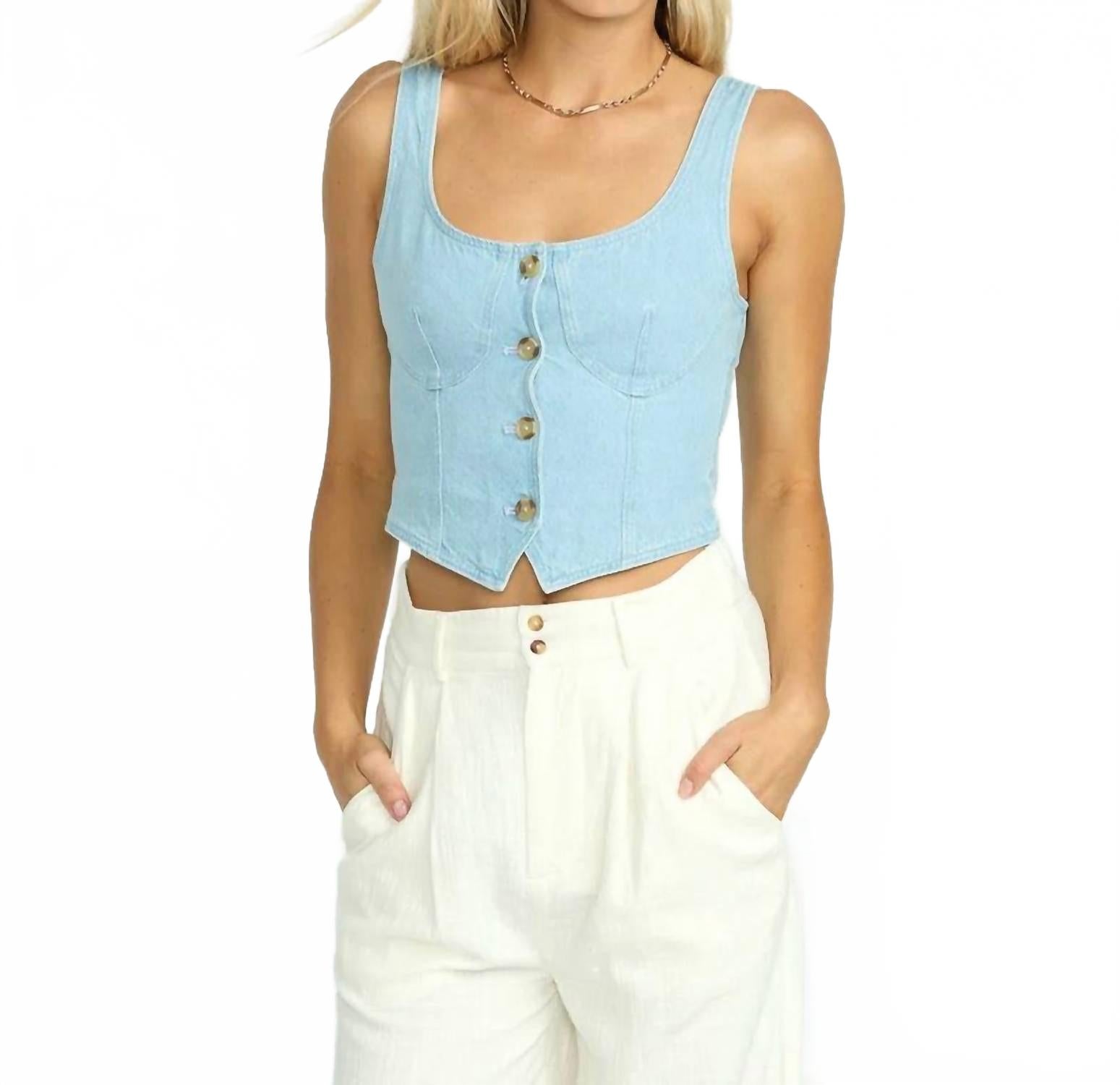 

Выбеленное джинсовое жилет Sunwashed в синем цвете Billabong