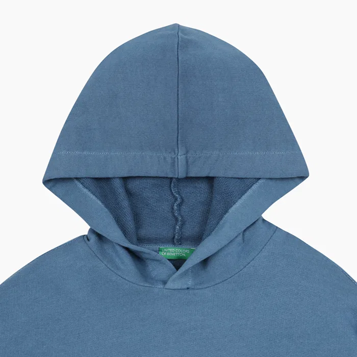 Детский тёмно-синий худи с пигментным окрашиванием от Benetton Kids — фото 3