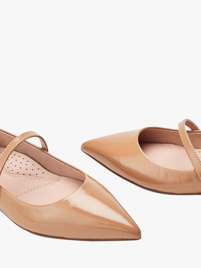 Туфли-лодочки mary jane ballerina из лакированной кожи в цветочек Moda in Pelle, цвет Nude — фото 4