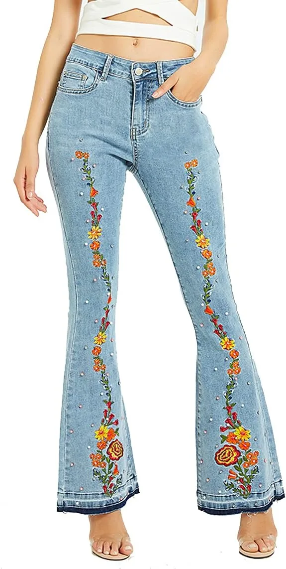 

Женские джинсы Bootcut Stretch с вышивкой cffvdiz