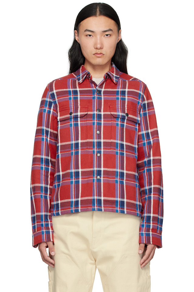 

Голливудская укороченная рубашка-овершот Rick Owens Drkshdw, красный