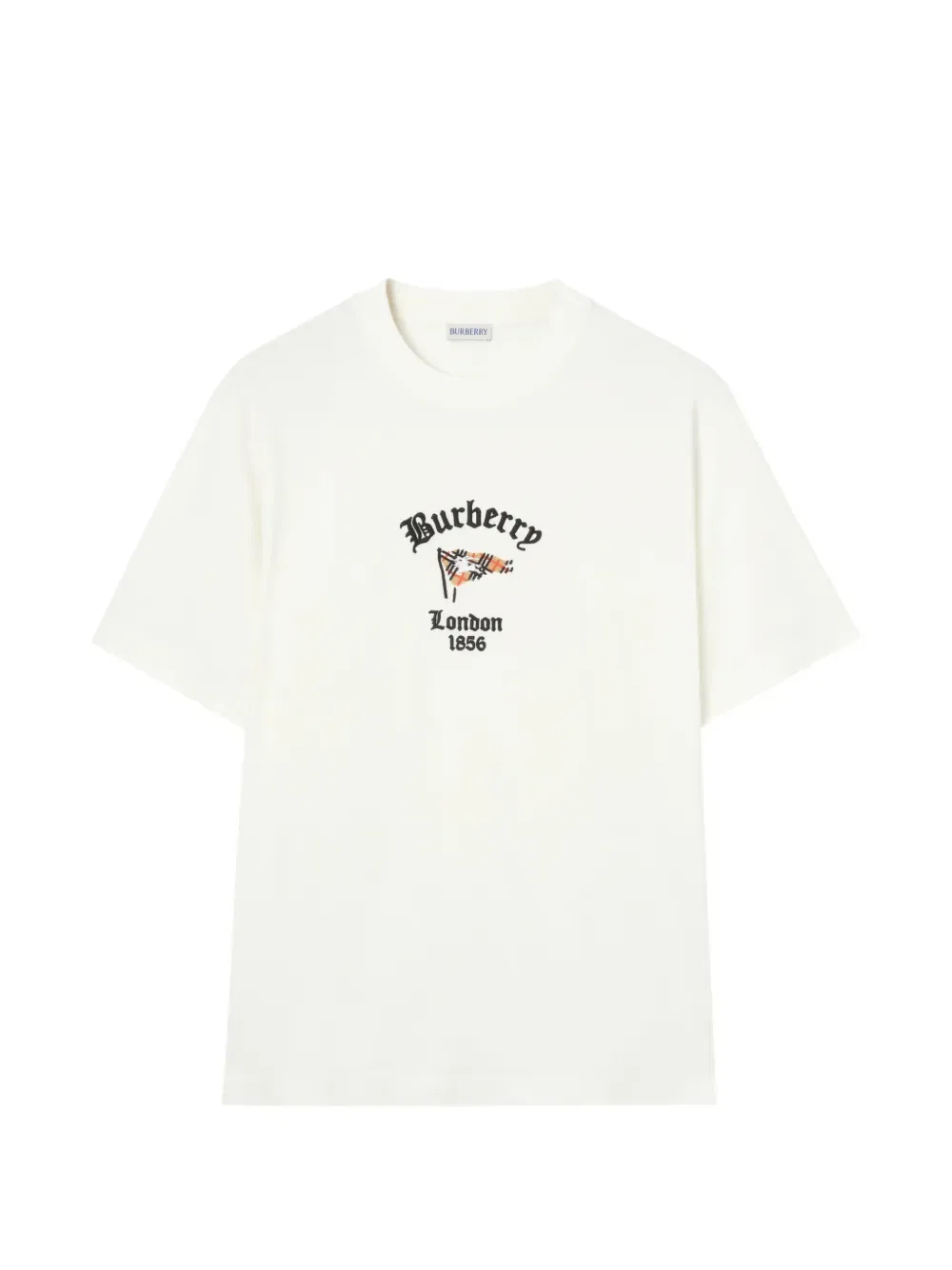 Футболка Burberry Хлопковая с клетчатым флагом, свободный крой, нейтральный