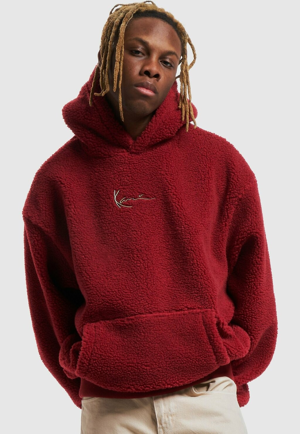 

Толстовка METAL SIGNATURE TEDDY Karl Kani, цвет dark red