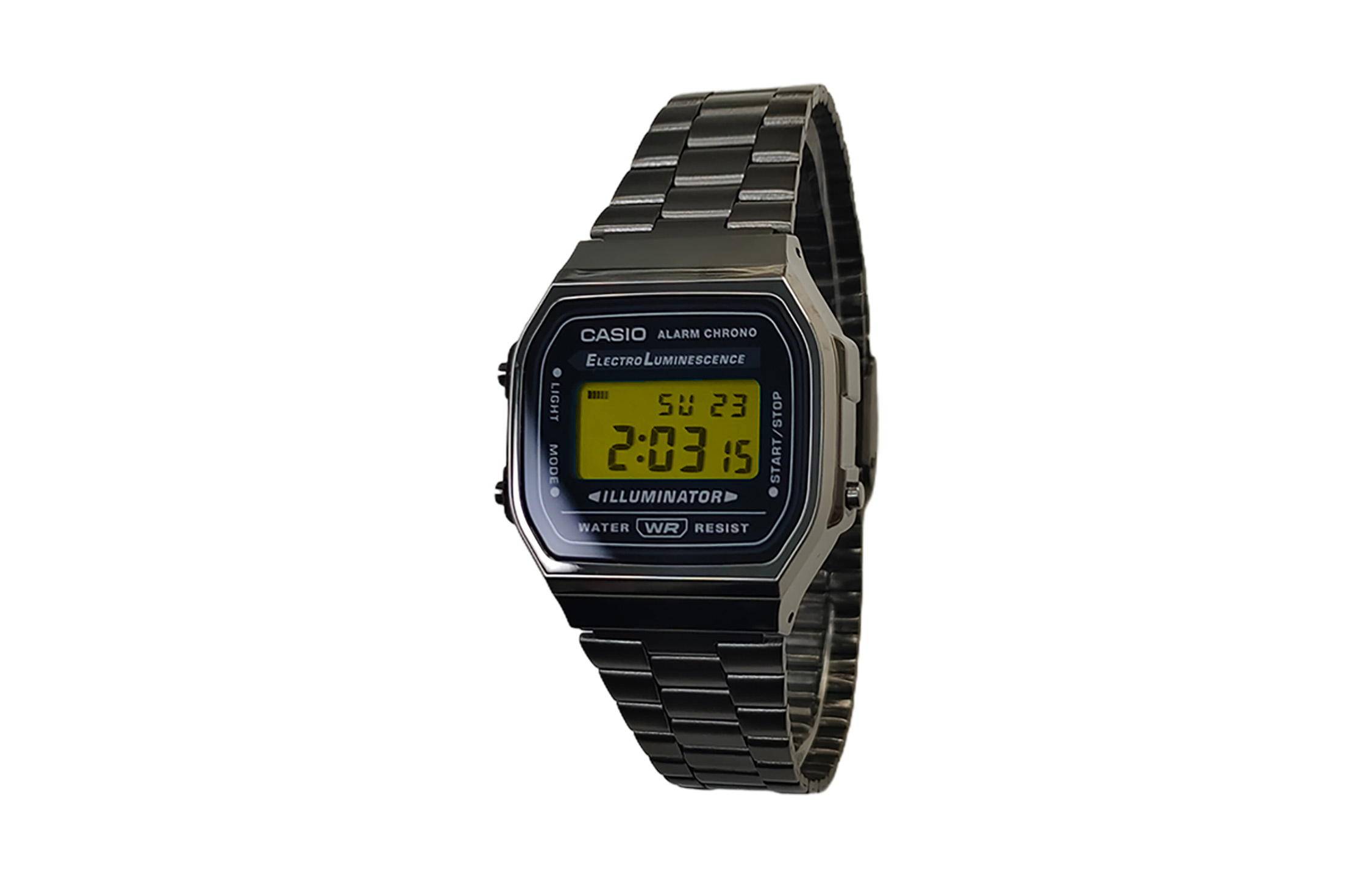 

CASIO Часы Vintage A168, Black Dial with Yellow Bezel
