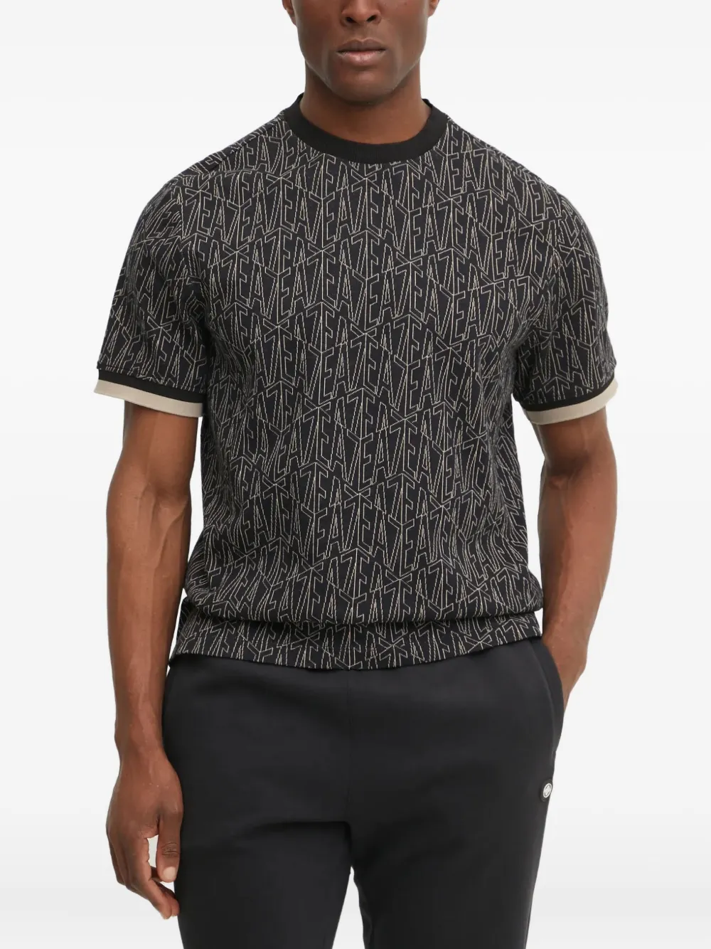 

Футболка с принтом логотипа и круглым вырезом Ea7 Emporio Armani, черный