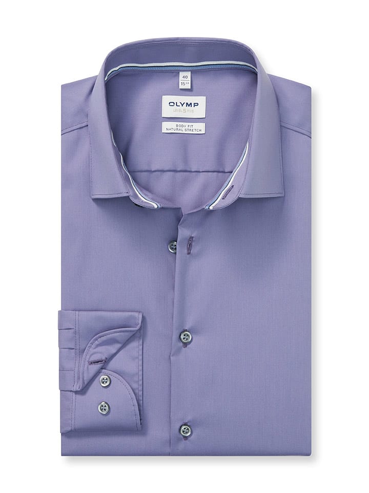 

OLYMP Рубашка "Уровень 5" - облегающий крой - фиолетового цвета