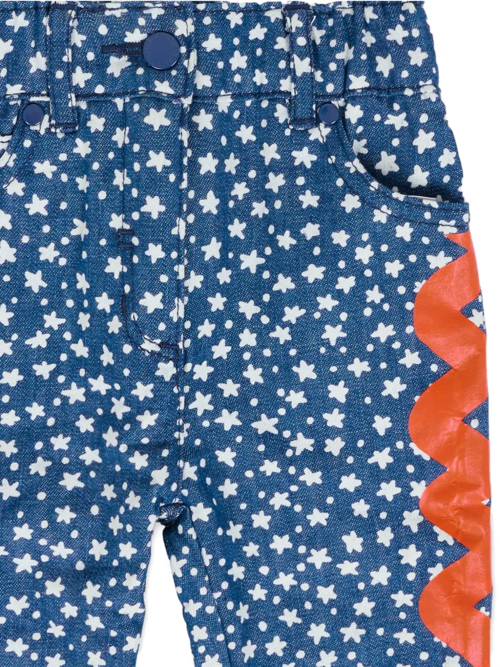 Джинсы с волнистым принтом в виде звезд Stella McCartney Kids, синий — фото 3