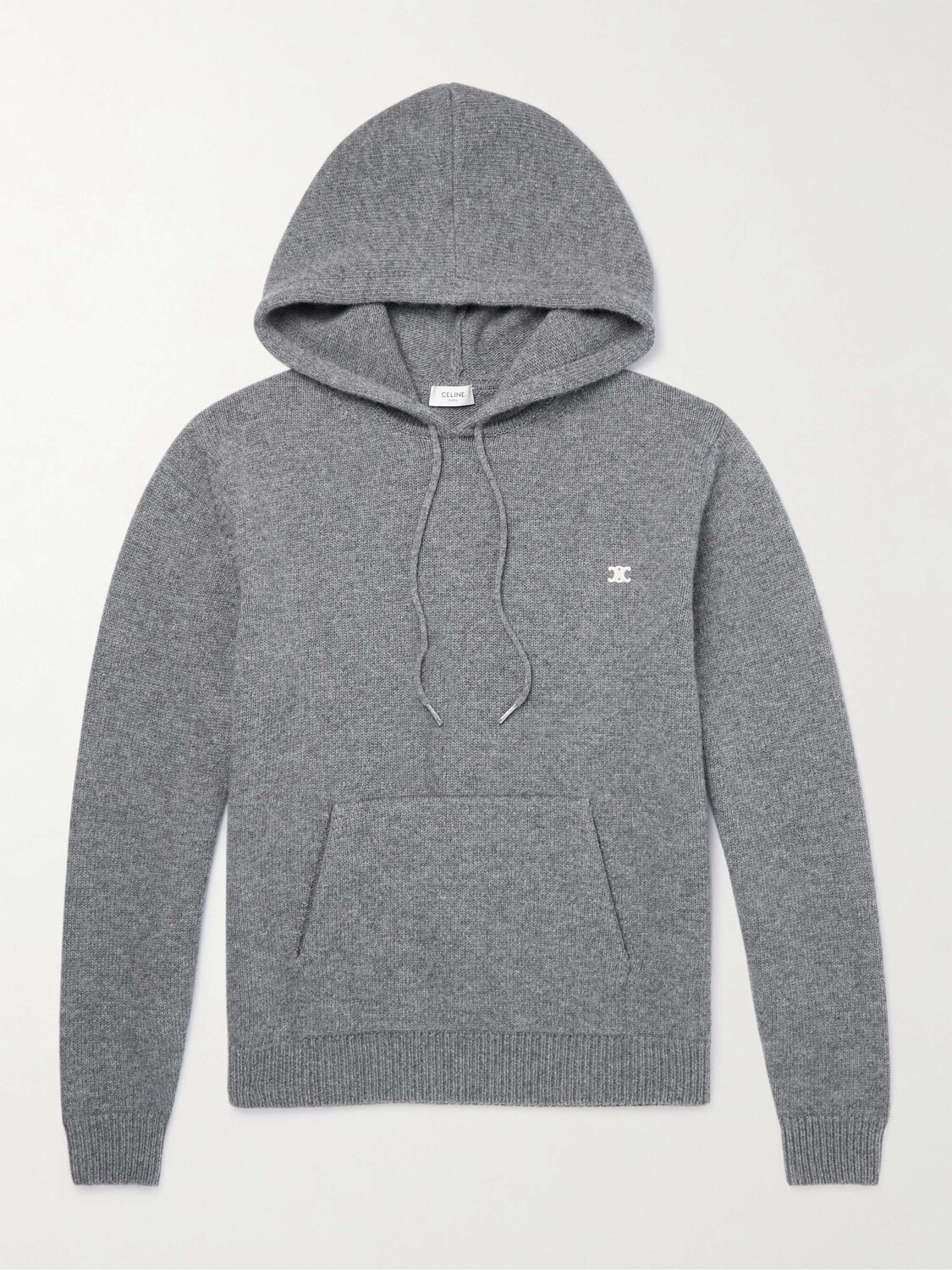 

Худи из смеси шерсти и кашемира с вышитым логотипом Celine Homme, серый