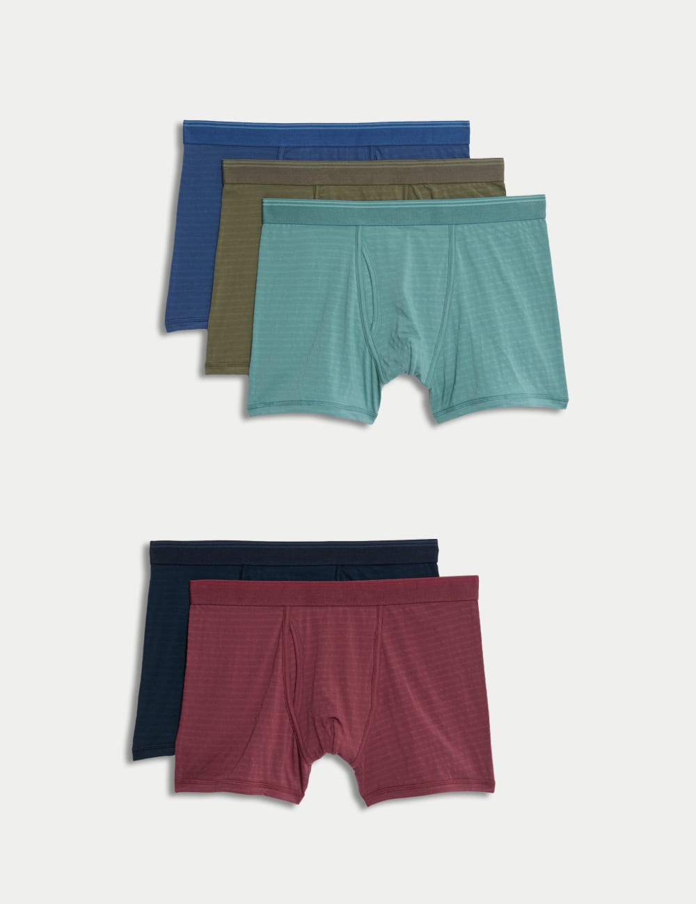 

5 упаковок хлопковых трусов Cool & Fresh в полоску Marks & Spencer, разноцветный