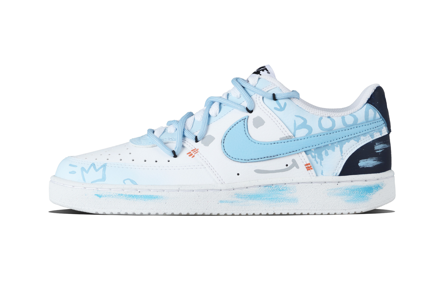 

Nike Court Vision 1 Milk Blue Paint Abrasion Resistant Low top Skateboard Shoes Unisex Blue