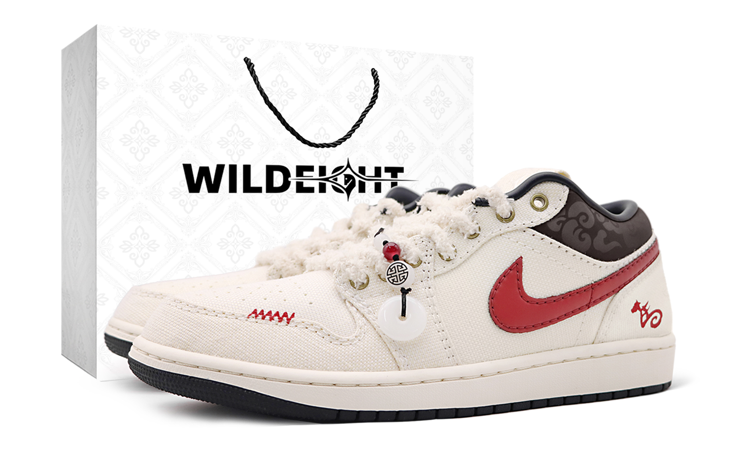 

Jordan Air 1 Spring Step Into The New Era Абразивоустойчивые низкие кроссовки в винтажном стиле для мужчин, бежево-красные