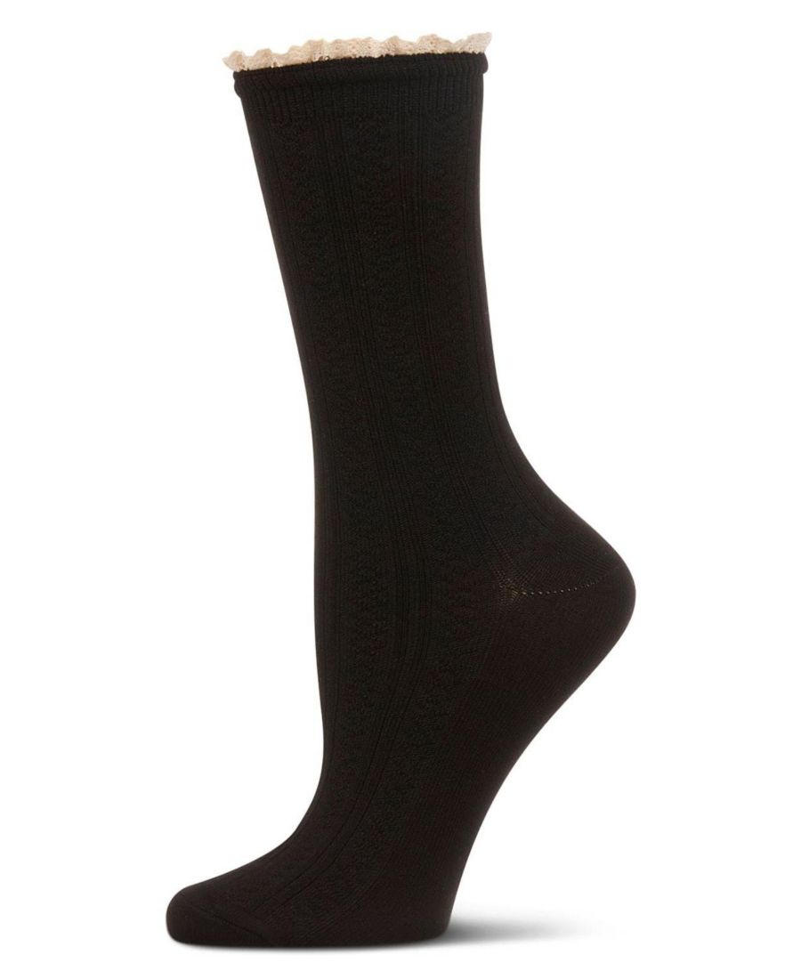 

Женские кружевные носки Prairie Lace Crew Socks MeMoi, Black