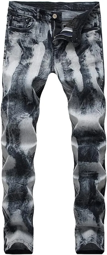 

Мужские джинсы Stretch Denim Tie Dye Slim Straight SIDUFHAOPKLL