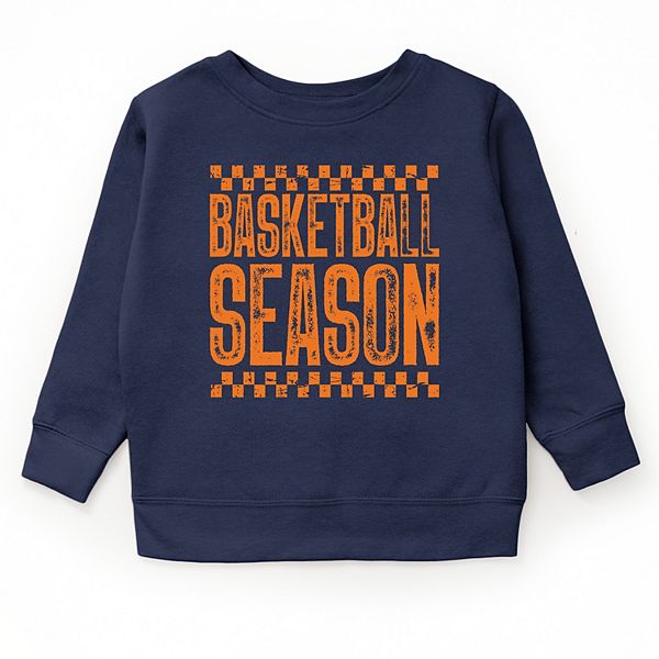 

Графический худи в клетку с эффектом поношенности для баскетбольного сезона The Juniper Shop, Navy