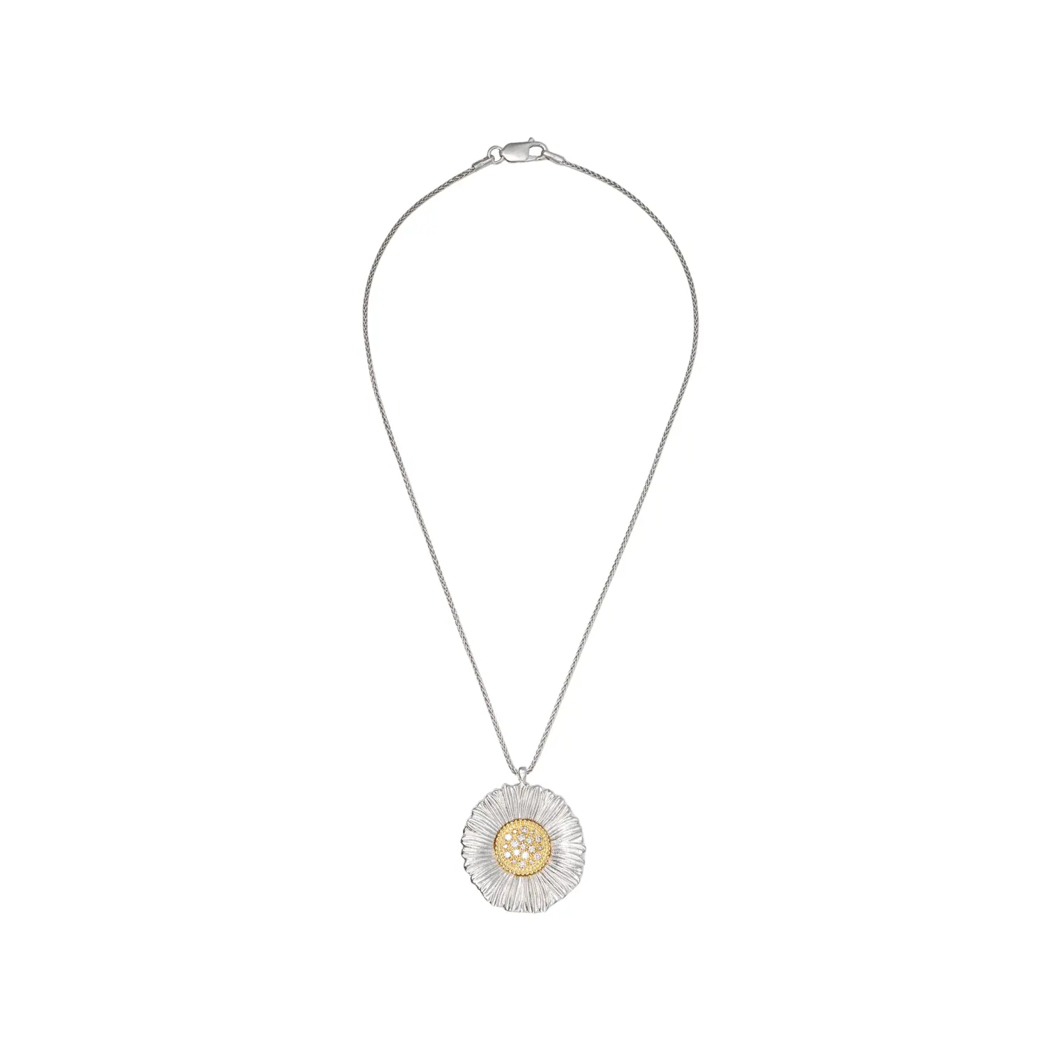 

BUCCELLATI Позолоченное ожерелье из стерлингового серебра 925 пробы с бриллиантами и родиевым покрытием для женщин