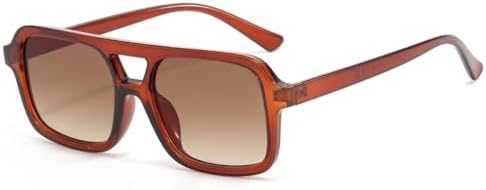 

Солнцезащитные очки Double Beam 2026, персонализированные, в маленькой оправе, в стиле ретро, ​​с защитой от УФ-излучения, для активного отдыха, женские MTZJH, Brown Brown