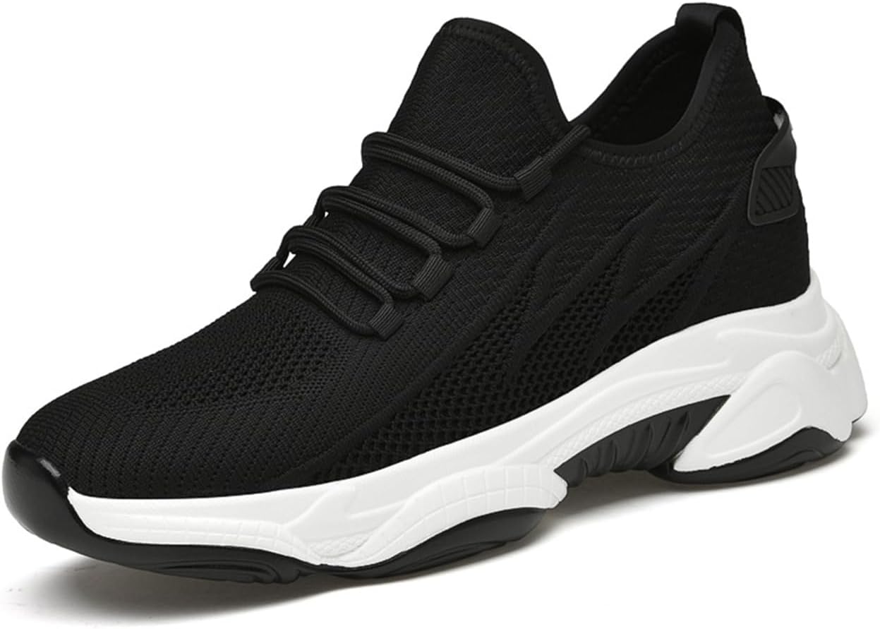 

Мужские туфли с подъемом, кроссовки с скрытым увеличением роста, легкие дышащие сетчатые кроссовки, повседневные спортивные обувь для повышения роста Generic, черный