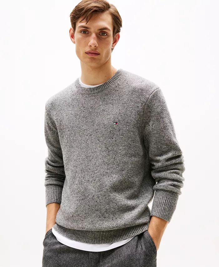 

Мужской свитер-водолазка из смесовой шерсти ягненка Donegal Tommy Hilfiger, серый