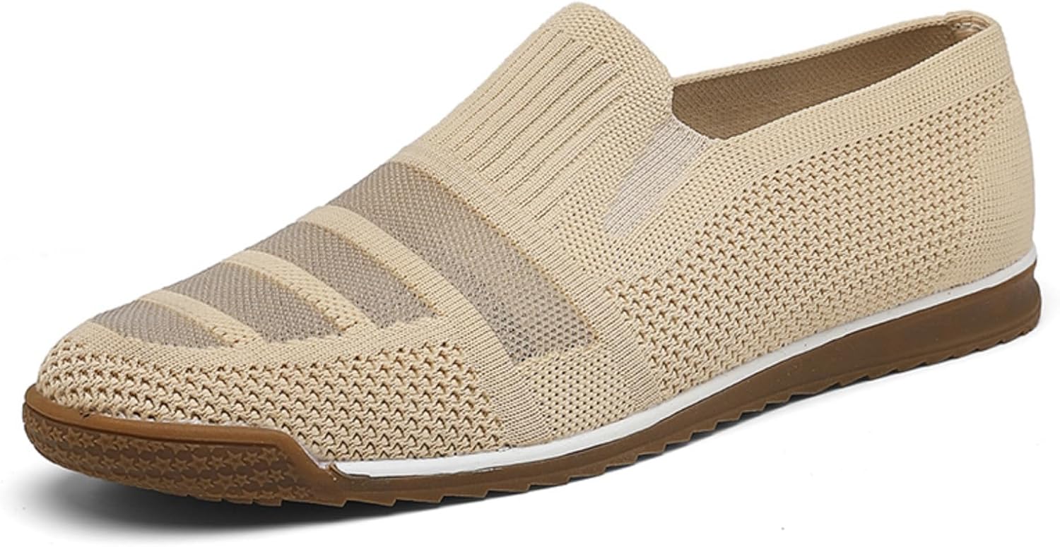 

Мужские черные вязаные слипоны-лоферы, дышащие, легкие повседневные туфли с комфортной подошвой, идеально подходят для повседневной носки и отдыха Aokisx