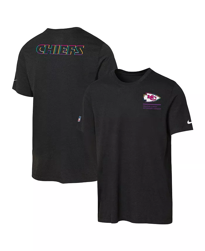 

Большие размеры для парней и девушек черная футболка Kansas City Chiefs 2025 NFL Crucial Catch Tri-Blend Dri-FIT Nike