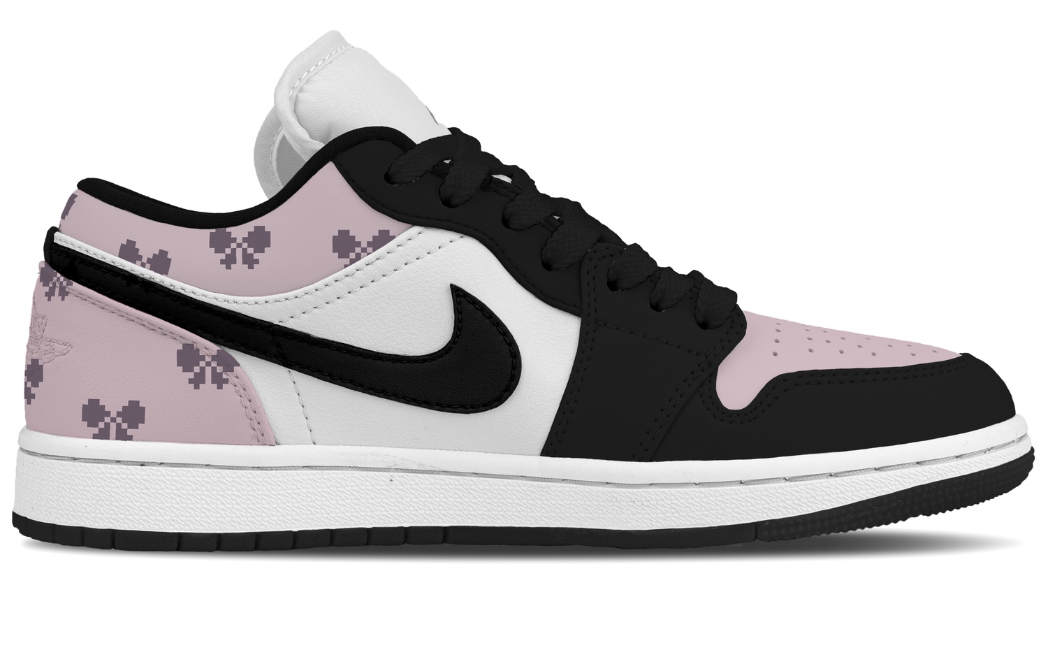Jordan Кроссовки Air 1 Butterfly Shadow, износостойкие, низкие, винтажные, баскетбольные, унисекс, черный с розовым — фото 3
