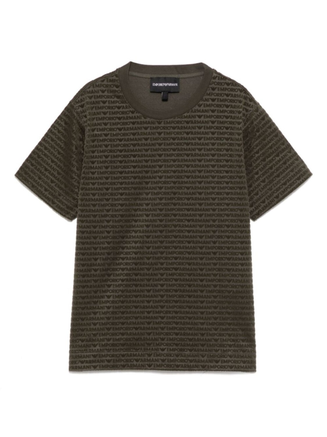 

Футболка с сплошным флокированным логотипом Emporio Armani Kids, зеленый