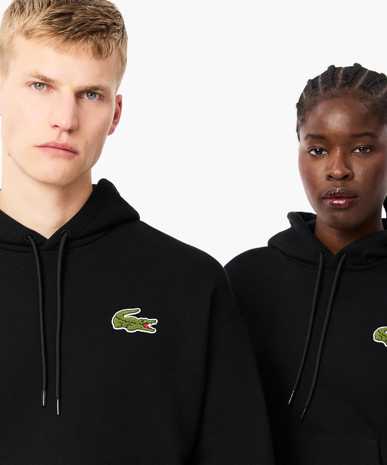 Официальный комплект Lacoste: толстовка Essential Hoodie + спортивные брюки Essential Sweat Track Plant, черный — фото 3