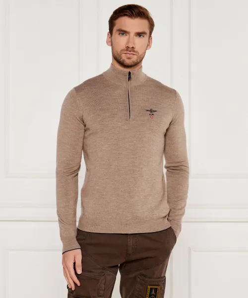 

Шерстяной свитер Regular fit Aeronautica Militare, бежевый