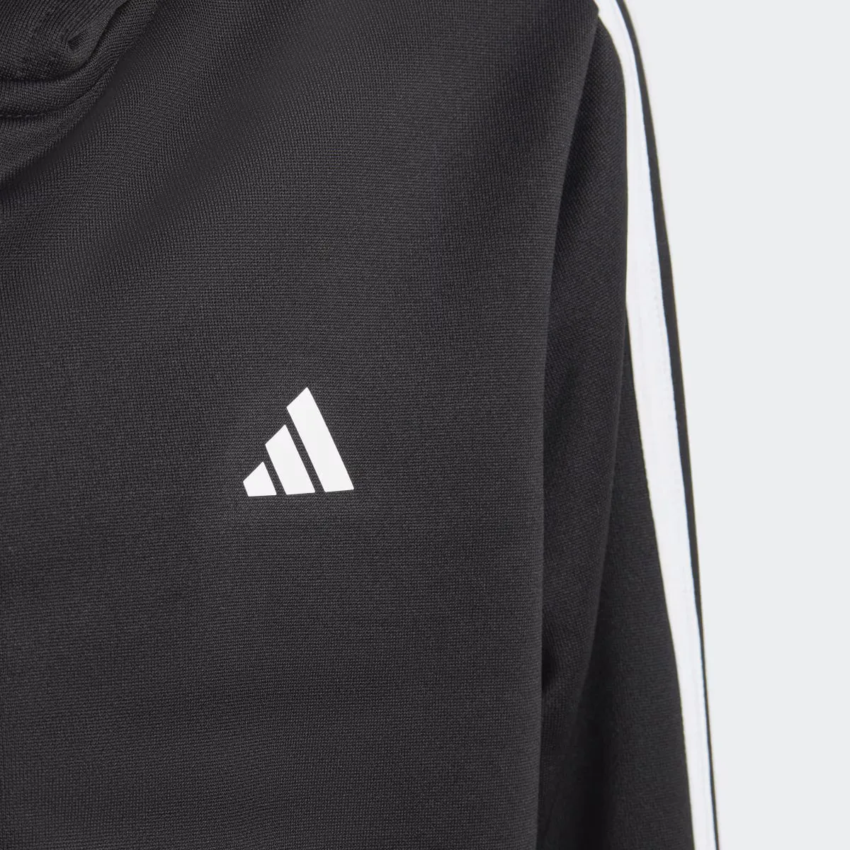 Детская куртка adidas Train Essentials AEROREADY Regular-Fit с тремя полосками, черный/белый — фото 4