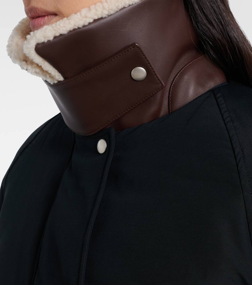Куртка из хлопковой смеси с отделкой из овчины Loewe, Black — фото 4